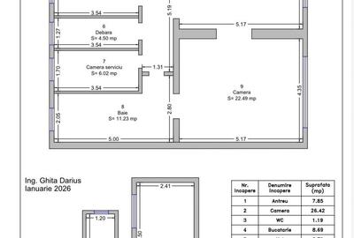 Apartament cu 3 camere semidecomandat, mobilat în Central - 2