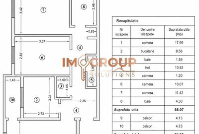Apartament cu 3 camere decomandat în Nicolina