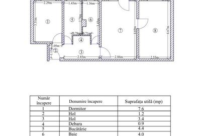 Apartament cu 3 camere semidecomandat în Km 4-5 - 2