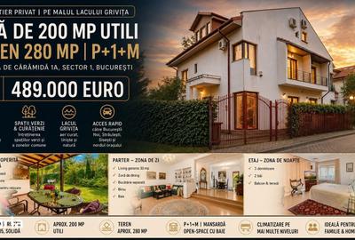 Casă cu 6 camere cu Teren 280 Mp în Bucureștii Noi