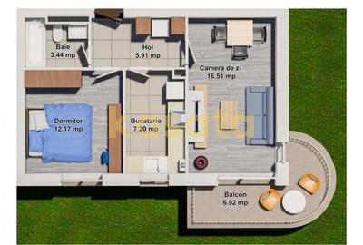 Apartament cu 2 camere decomandat în Ștefăneștii de Jos - 8