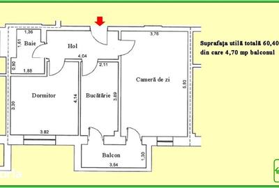 Apartament cu 2 camere în Nord