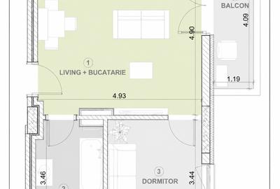 Apartament cu 2 camere decomandat în Torontalului - 13