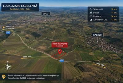 Teren agricol extravilan de 5548 mp, în Gădălin - 2