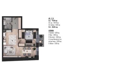 Apartament cu 2 camere în Ultracentral