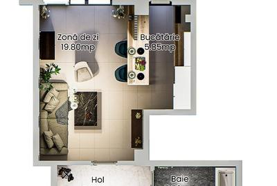 Apartament 1 camera - spatios intr-un complex rezidential nou din Podu Ros - 13