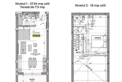 Penthouse 2 camere, 2 bai, mobilat complet, intabulat contoare montate - 9