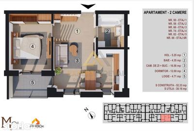 Apartament cu 2 camere în Gării - 15