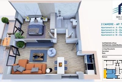 Apartament cu 2 camere în Năvodari Tabără - 6