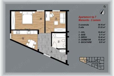 Apartament cu 3 camere în Central - 3