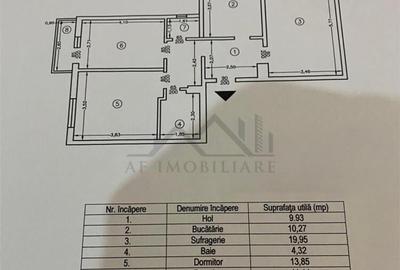 Apartament cu 3 camere decomandat în Frumoasa