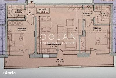 Apartament cu 3 camere în Terezian
