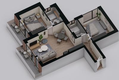 Apartament cu 3 camere semidecomandat în Central - 9