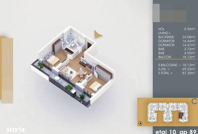 Apartament cu 3 camere decomandat în Central