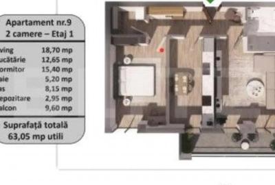 Apartament cu 2 camere decomandat în Tractorul - 1