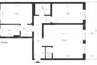 Apartament cu 3 camere în Ghirodei