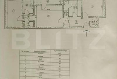 Apartament cu 3 camere semidecomandat în Central