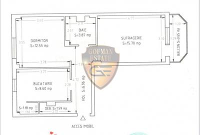 Apartament 2 camere cu loc parcare, zona Tomis 3, centrala gaze, A/C - 2