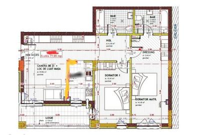Apartament cu 4 camere semidecomandat în Florești