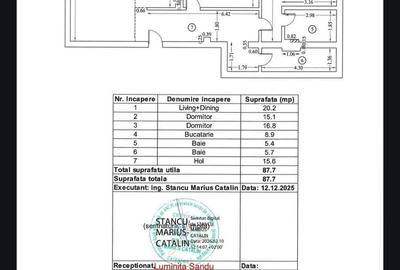 Apartament cu 3 camere decomandat în Tunari - 1