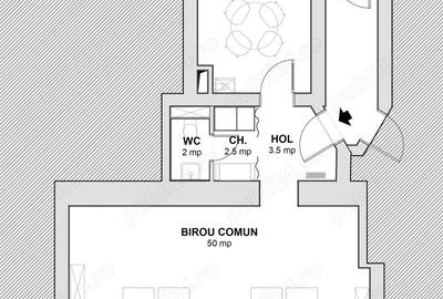 Loc in birou open-space, Dorobantilor - 2
