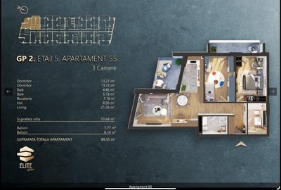 Apartament modern cu 3 camere, 2 balcoane și finisaje premium - 16