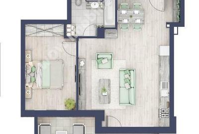 Apartament 2 camere etaj 1 cu un loc de parcare Turnisor - 3