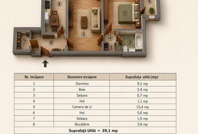 Apartament cu 2 camere în Central - 3