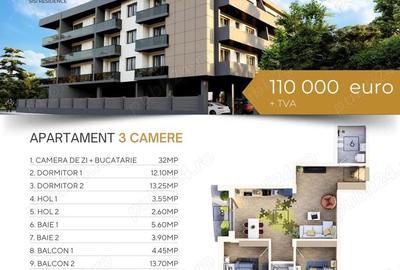 Apartament 3 camere, 2 terase, Bloc nou, Tomis nord , Odessa nr.6 - 1