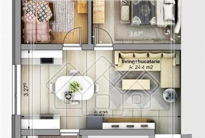 Apartament cu 3 camere nedecomandat în Periferie - 2