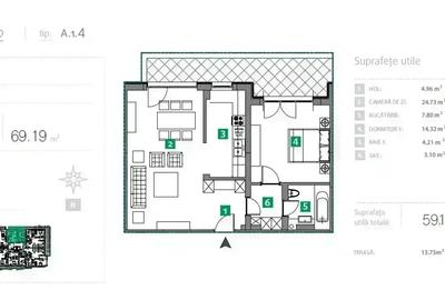 Apartament cu 2 camere decomandat în Sisești - 7