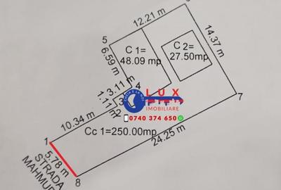 Casă cu 2 camere cu Teren 250 Mp în Central