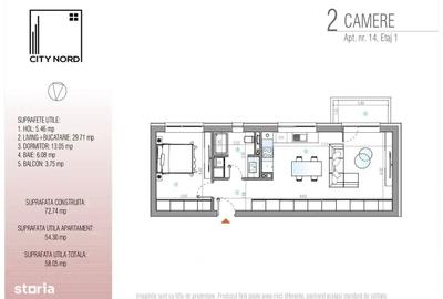 Apartament cu 2 camere în Nord - 5