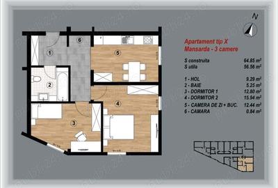 Apartament cu 3 camere în Central - 4