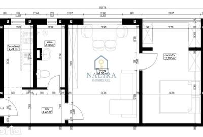 Apartament cu 2 camere semidecomandat în Central