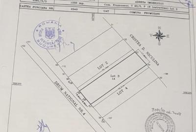 Teren intravilan 5000 mp, deschidere 70 m, Frumusani - DN4, iesire A0 si Centura - 7