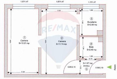 Apartament 2 camere et. 2, de vânzare zona Complex Velența - 6