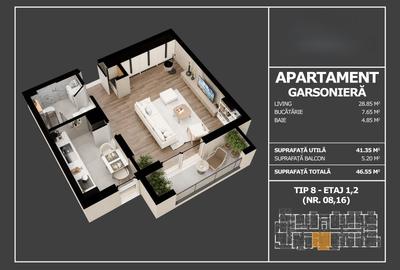 Apartament cu 2 camere decomandat în Popești-Leordeni - 3