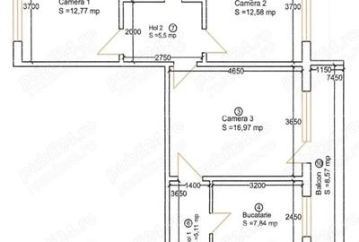Vand apartament cu 3 camere , semidecomandat situat pe Bulevardul Take Ionescu - 6