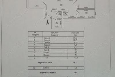 Apartament cu 3 camere decomandat în Central - 2