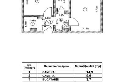 Apartament de 2 camere, 36 mp, Piata Resita - 13