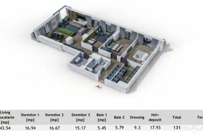 Apartament cu 4 camere semidecomandat în Central