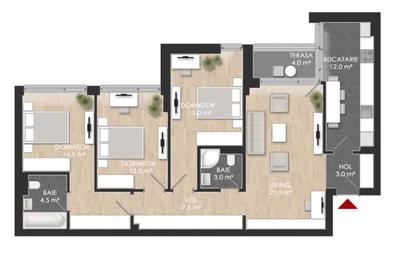 Apartament cu 4 camere decomandat în Străulești - 2