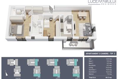 Apartament cu 3 camere decomandat în Exterior Vest - 1