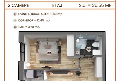 Apartament cu 2 camere semidecomandat în Militari