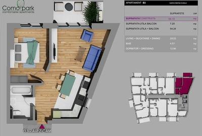 Locuinta cu 2 camere in Ansamblul ComoPark , bloc B ! - 11