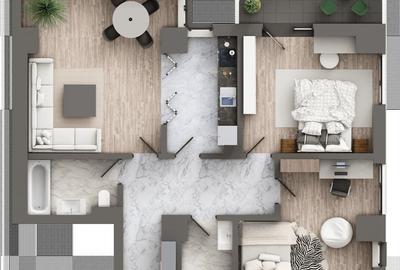 APARTAMENT CU 3 CAMERE DECOMANDAT, 2 BAI , COMPLEX PREMIUM +++, COMISION 0% !!! - 2