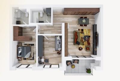 Apartament cu 3 camere semidecomandat în Cetății - 12