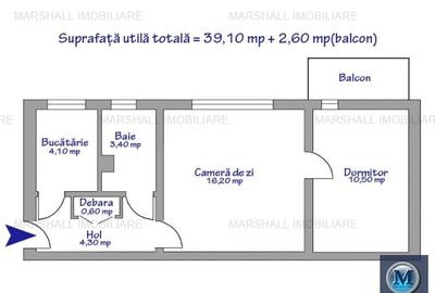 Apartament cu 2 camere nedecomandat în Nord