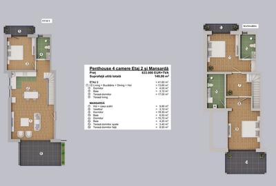 FORESTI SINAIA -  PROIECT IMOBILIAR UNIC ULTRALUXURY - PENTHOUSE DUPLEX 4 CAMERE - 13